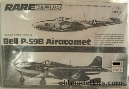 Rarejets 1/72 Bell P-59B Airacomet - Bagged plastic model kit